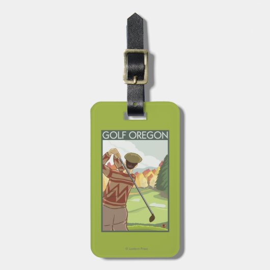 Poster van de Reis van de Scène van OregonGolf het Bagagelabel (Voorkant verticaal)