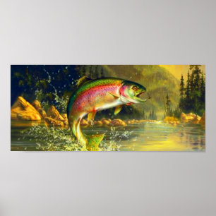 Poster van de rivierforel