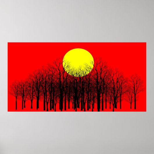 Poster van de Rode Zonnevel (Voorkant)