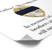Poster van de rouwbadge van de politieagent (Hoek)