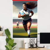 Poster van de Rugby-kunst voor vrouwen (Thuiskantoor)