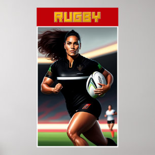 Poster van de Rugby-kunst voor vrouwen