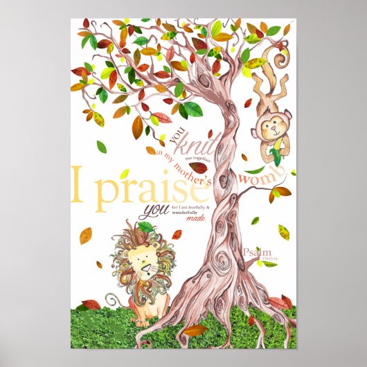 Poster van de ruimte: Psalm 139: 13-14 (Voorkant)