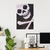 Poster van de schedel en de kruisbeenderen (Thuiskantoor)