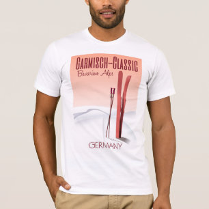 Poster van de Ski van de Alpen van Garmisch het T-shirt