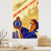 Poster van de Sovjet-ruimtepropaganda (Keuken)