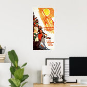 Poster van de Sovjet-ruimtepropaganda (Thuiskantoor)