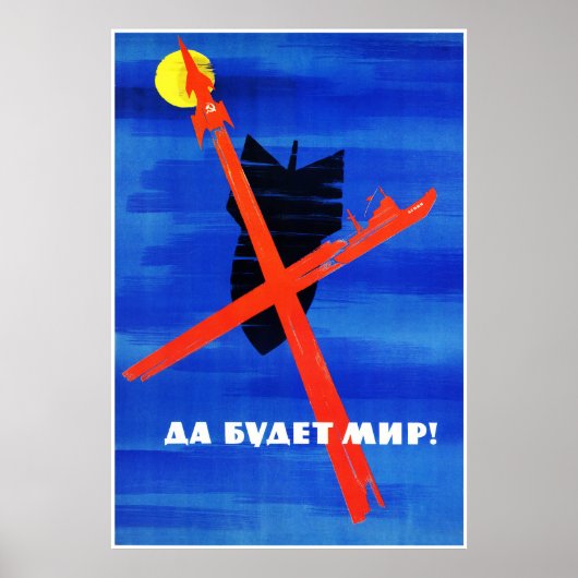 Poster van de Sovjet-ruimtepropaganda (Voorkant)
