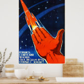 Poster van de Sovjet-ruimtepropaganda (Keuken)