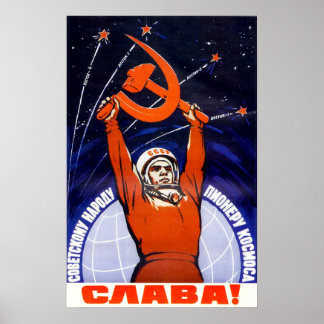 Poster van de Sovjet-ruimtepropaganda