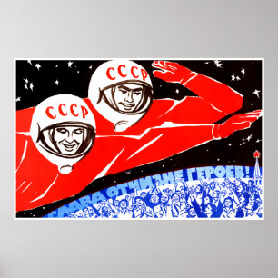 Poster van de Sovjetruimtepropaganda