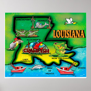 Poster van de staat Louisiana