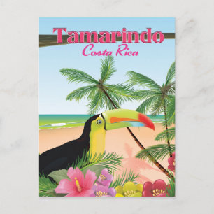 Poster van de strandvakantie met Tamarindo Costa R Feestdagenkaart