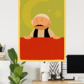 Poster van de Turkse banner (Thuiskantoor)