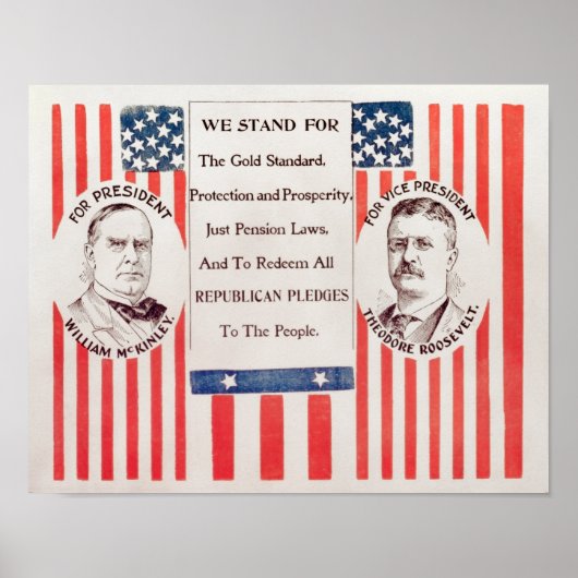 Poster van de verkiezingen van McKinley en Rooseve (Voorkant)