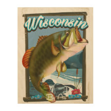 Poster van de visvangst van de staat Wisconsin
