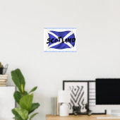 Poster van de vlag van Wavy Scotland (Thuiskantoor)