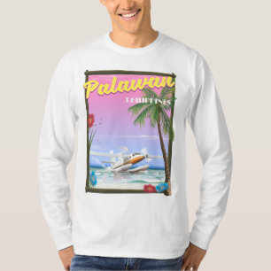 Poster van de vlucht van Palawan Filipijnen T-shirt
