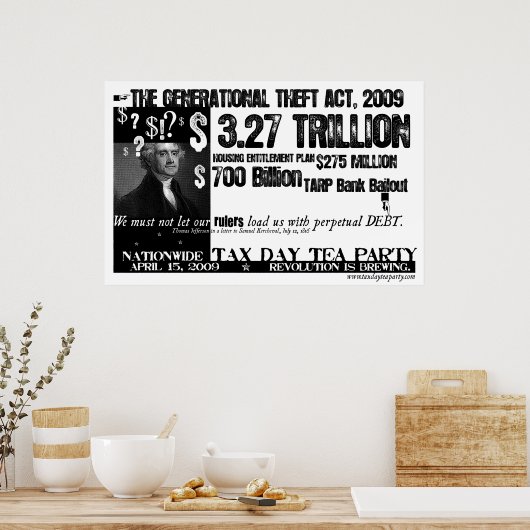 Poster van de voorwaardelijke schuld (Keuken)