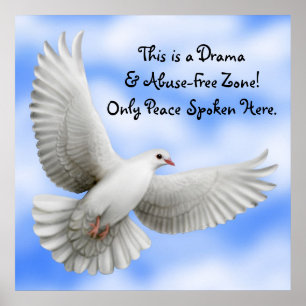 Poster van de vrije zone voor drama en misbruik