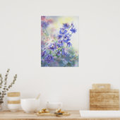 Poster van de waterverf van de bloem met paarse bl (Keuken)