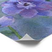 Poster van de waterverf van de bloem met paarse bl (Hoek)