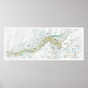 Poster van de Yosemite Valley-plattegrond