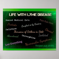 Poster van de ziekte van Lyme op de politiek van L