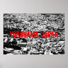 Poster van de zwarte en witte yokohama