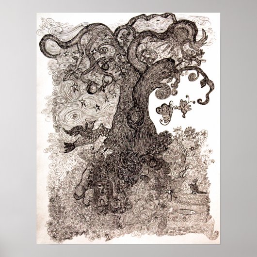 Poster van Debbie Davidsohn "Mystical Forest" (Voorkant)