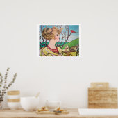 Poster van deco-meisje (Keuken)