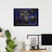 poster van delphinus constellation (Thuiskantoor)