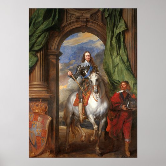Poster Van Dyck - Charles I Avec M. De St Antoine (Devant)