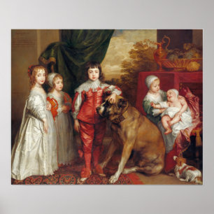 Poster Van Dyck - Cinq Enfants Âgés De Charles Ier