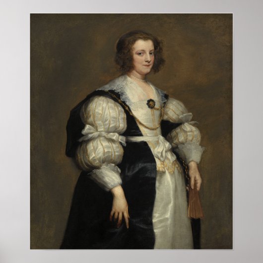 Poster Van Dyck - Dame avec un éventail (Devant)