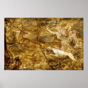 Poster Van Dyck - Deux nymphes chassant le cerf