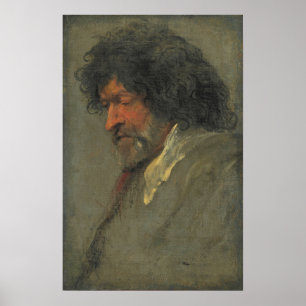 Poster Van Dyck - Head Study Of A Man