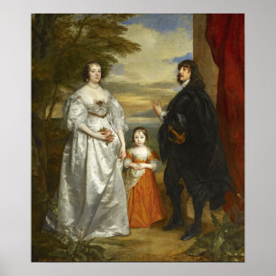 Poster Van Dyck - James Septième Avec Lady Et Enfant