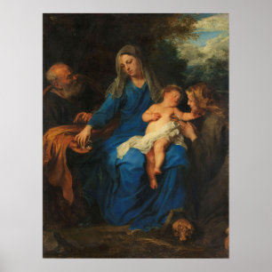 Poster Van Dyck - La Sainte Famille Avec Mary Magdalene