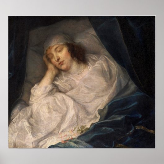 Poster Van Dyck - Lady Digby sur son lit de mort (Devant)