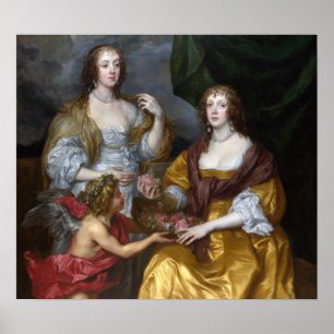 Poster Van Dyck - Lady Elizabeth Thimbleby Et Dorothy, ..
