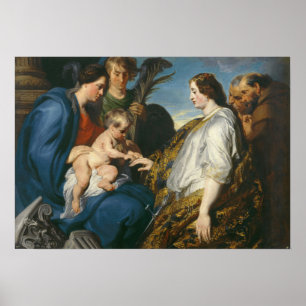 Poster Van Dyck - Le Mystique Bétrothal De Sainte-Catheri