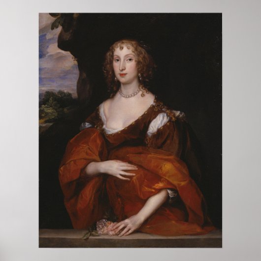 Poster Van Dyck - Portrait De Mary Hill Lady Killigrew (Devant)