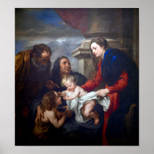 Poster Van Dyck - Sainte Famille Avec Sainte Elisabeth