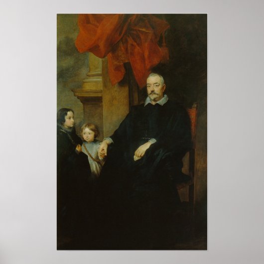 Poster Van Dyck - Un Genovese Gentlemen Avec Deux Enfants (Devant)