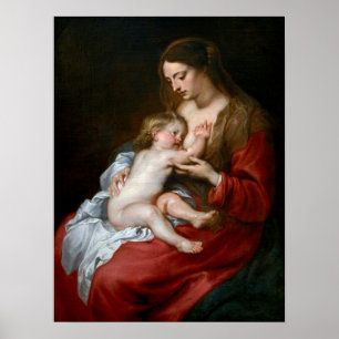 Poster Van Dyck - Vierge Et Enfant