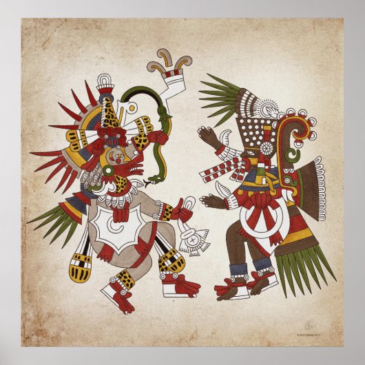 Poster van Ehecatl en Tezcatlipoca (Voorkant)