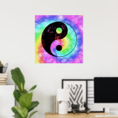 Poster van Faded Rainbow Yin Yang (Thuiskantoor)