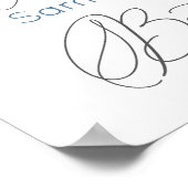 Poster van Floral Blue Baby Baptism (Hoek)