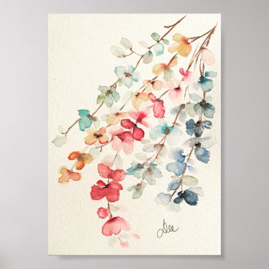 Poster van Floral Waterfall Premium Canvas (5x7) (Voorkant)